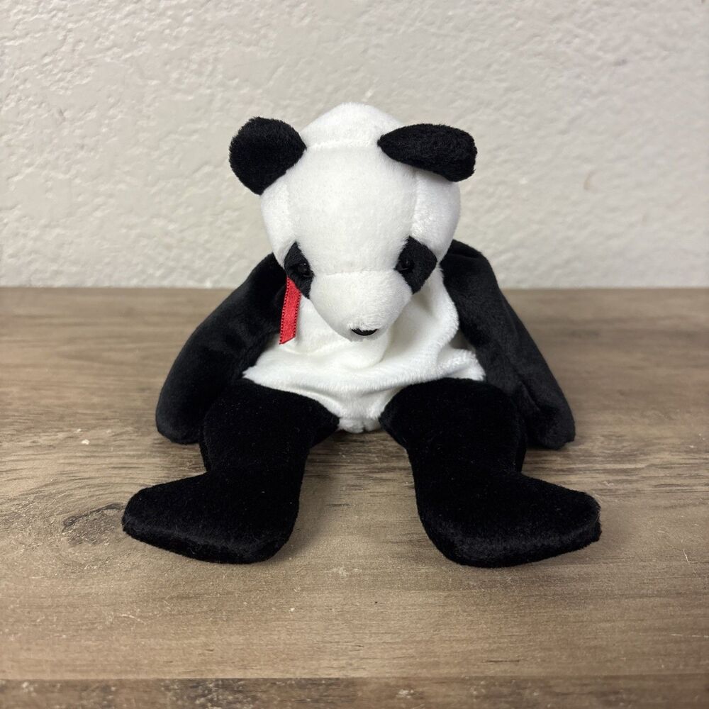 Ty Beanie Baby Fourtune Panda Bear 1998 Stuffed Toy